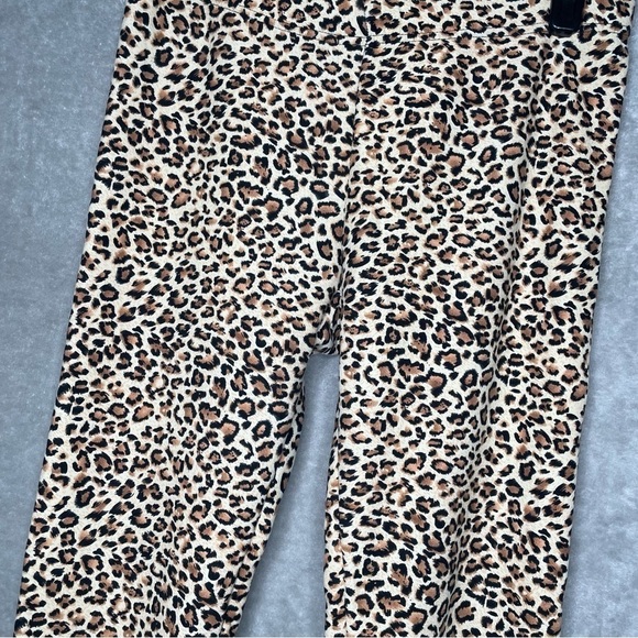 Soho Girls Faux Fur Lined Leopard Print Warm Leggings Cozy Winter Size M - Picture 2 of 8